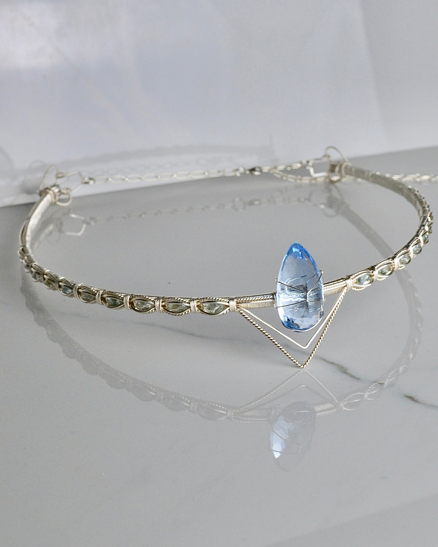 Aquamarine Bridal & Blue Topaz Crown