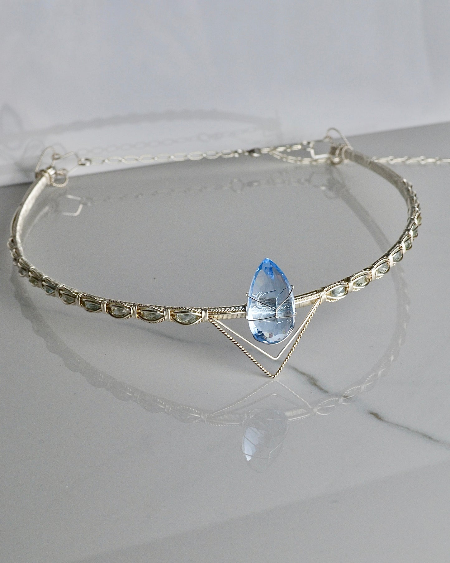 Aquamarine Bridal & Blue Topaz Crown