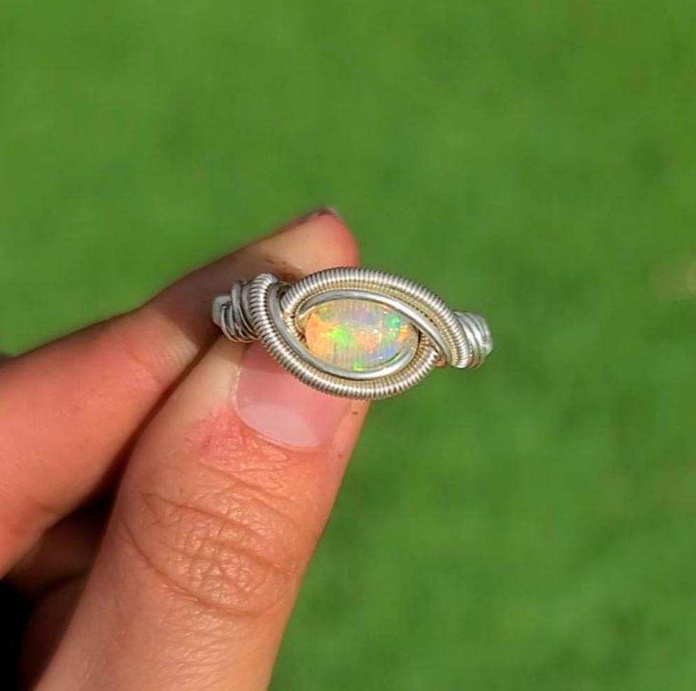 Opal Sterling Silver Ring - Made to Order!