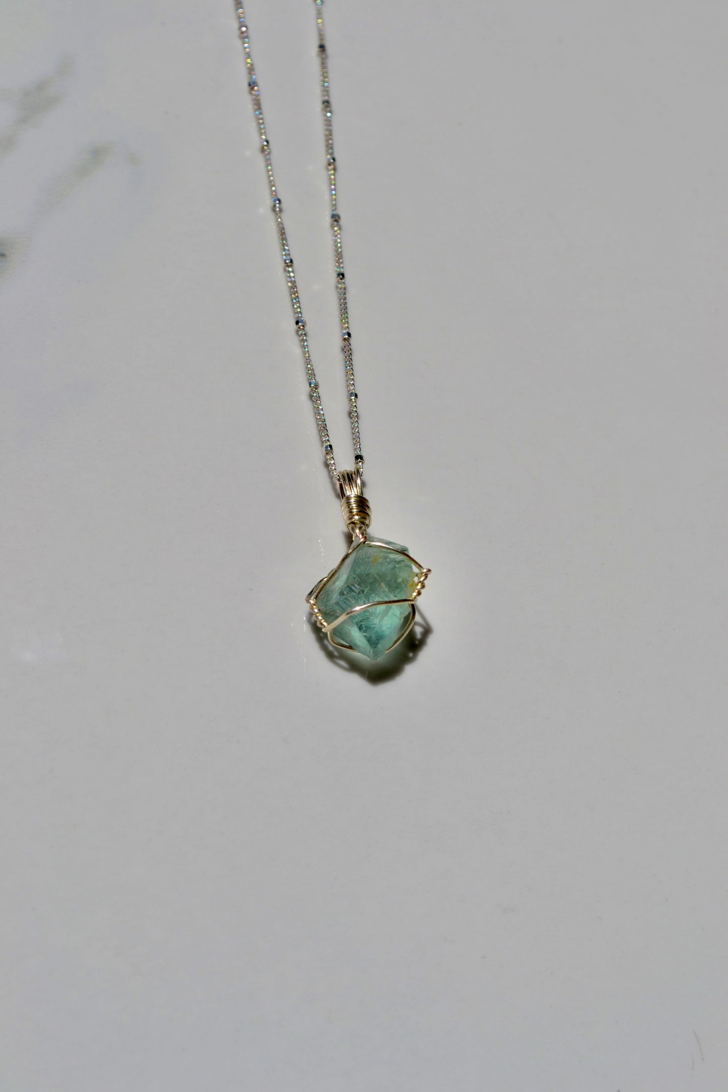 Fluorite Crystal Necklace Mini