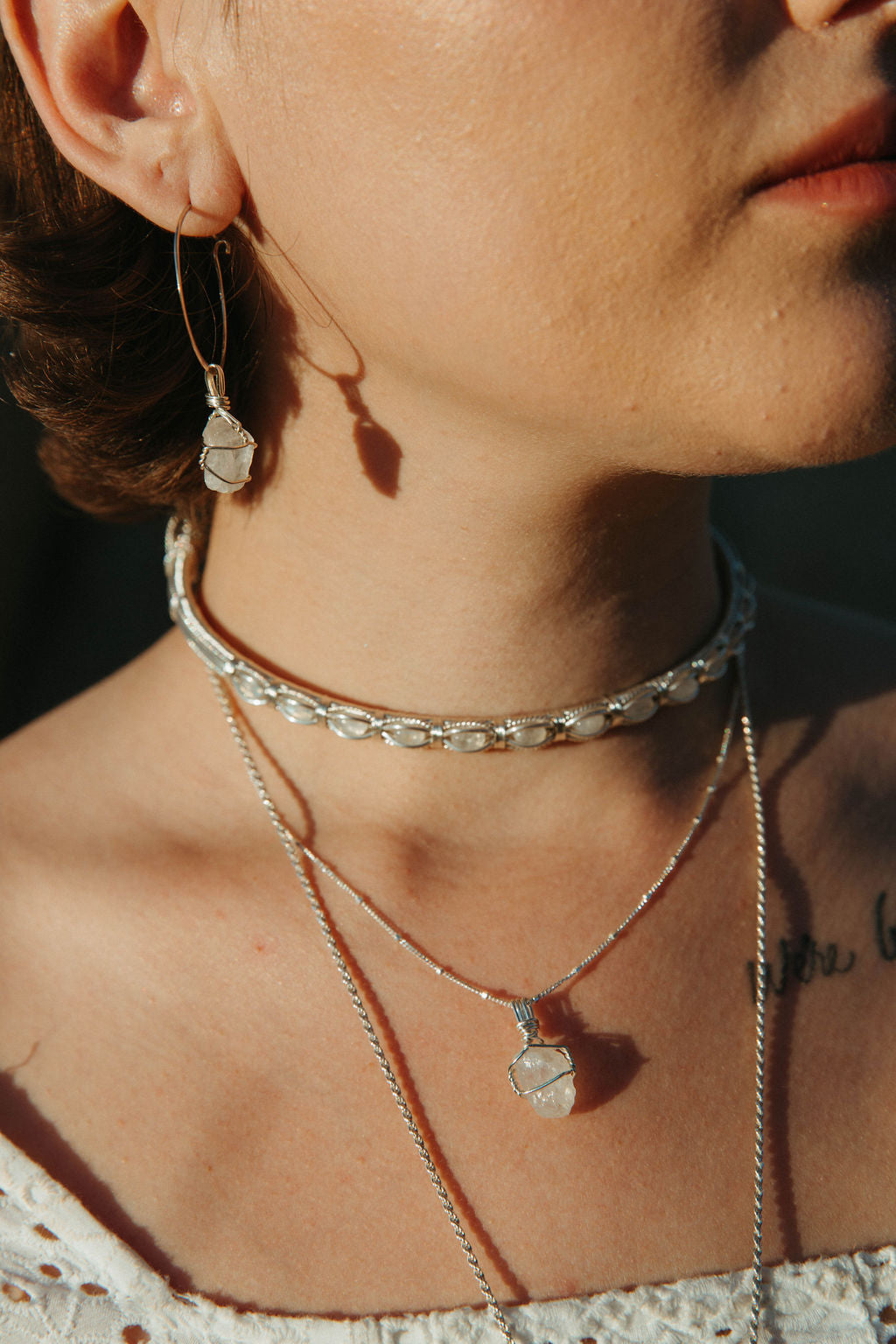 Moonstone Crystal Necklace Mini