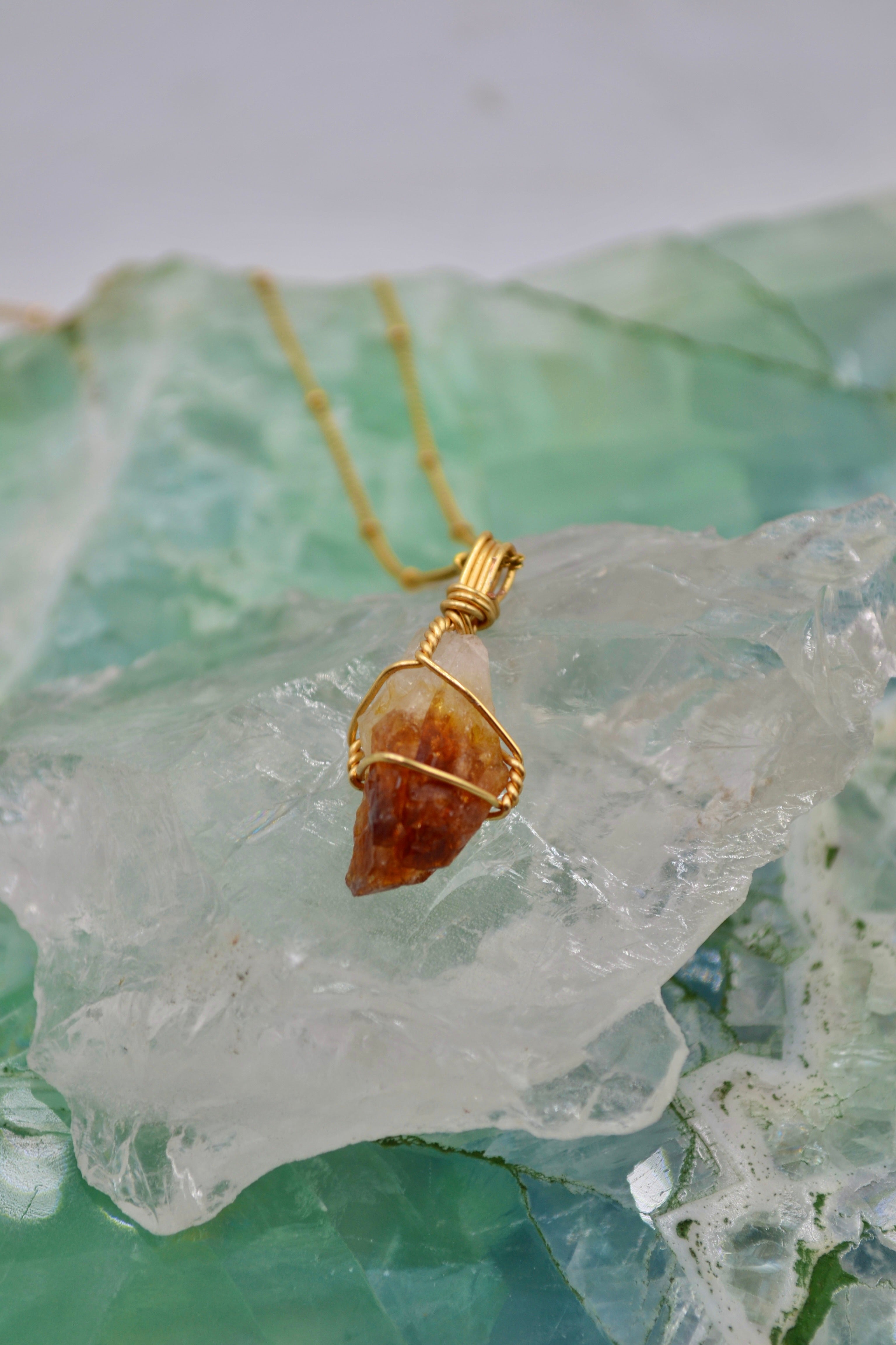 Raw Citrine Crystal Necklace – MindfulSouls