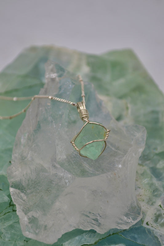 Fluorite Crystal Necklace Mini