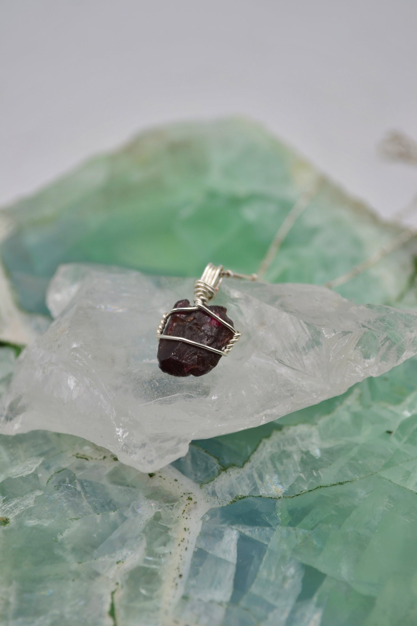 Garnet Crystal Necklace Mini