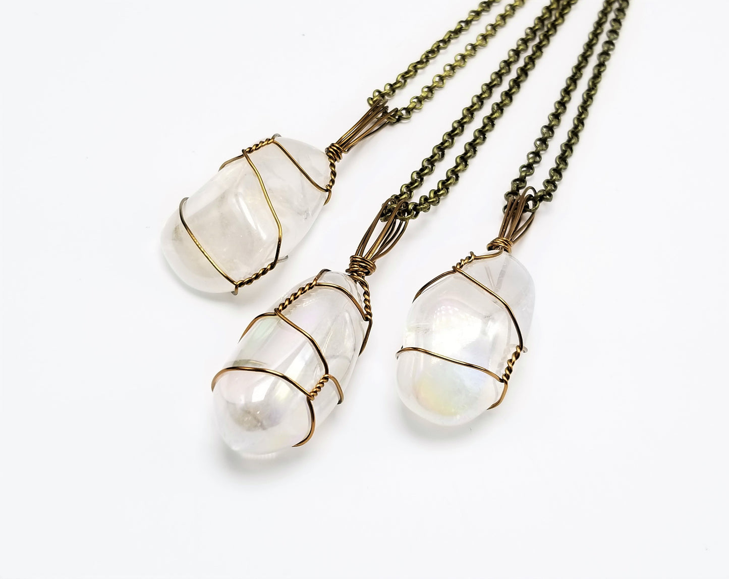 Aura Quartz Crystal Necklace Pendant