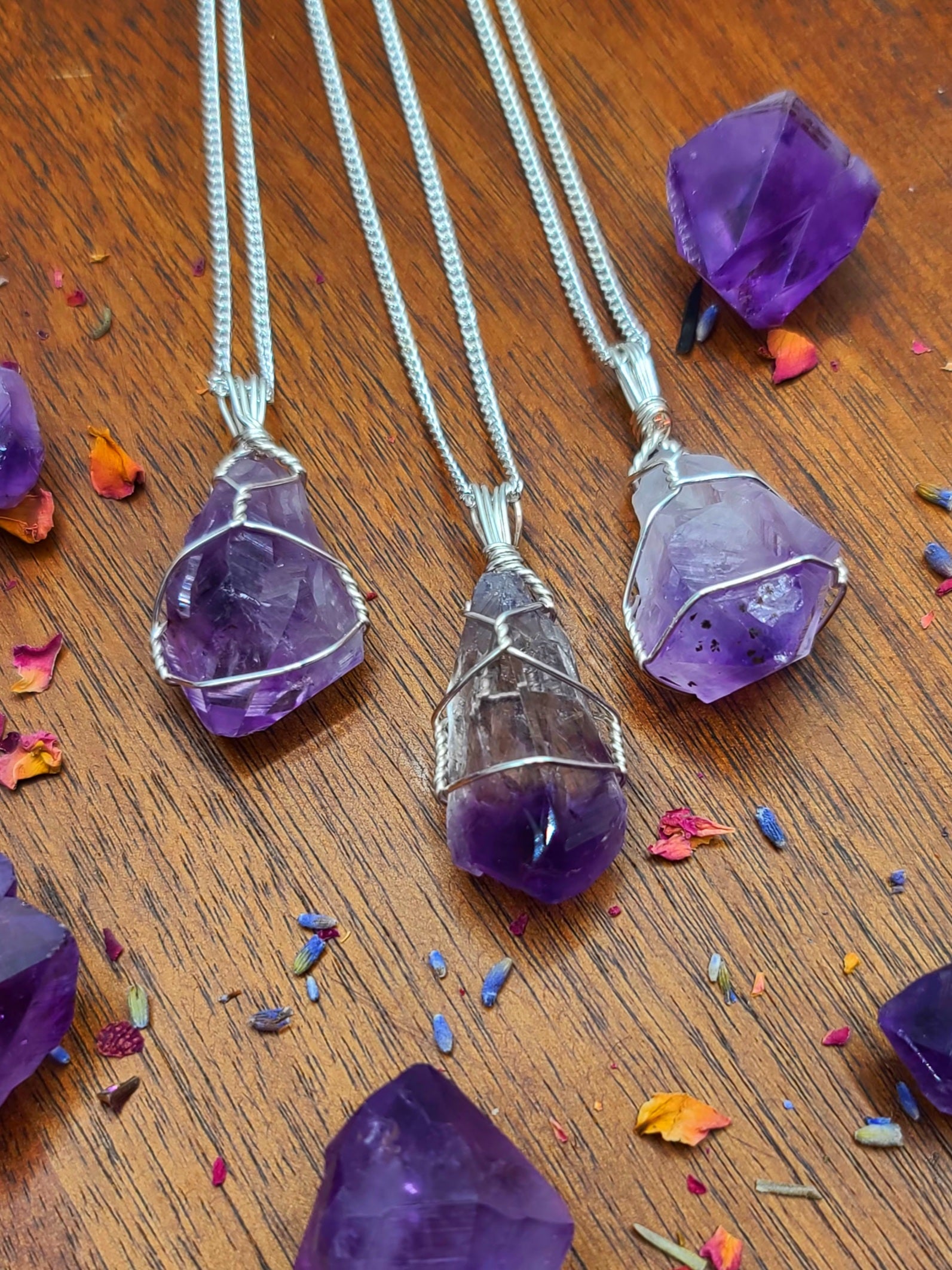Amethyst Rough Crystal Necklace - Alina K Jewelry