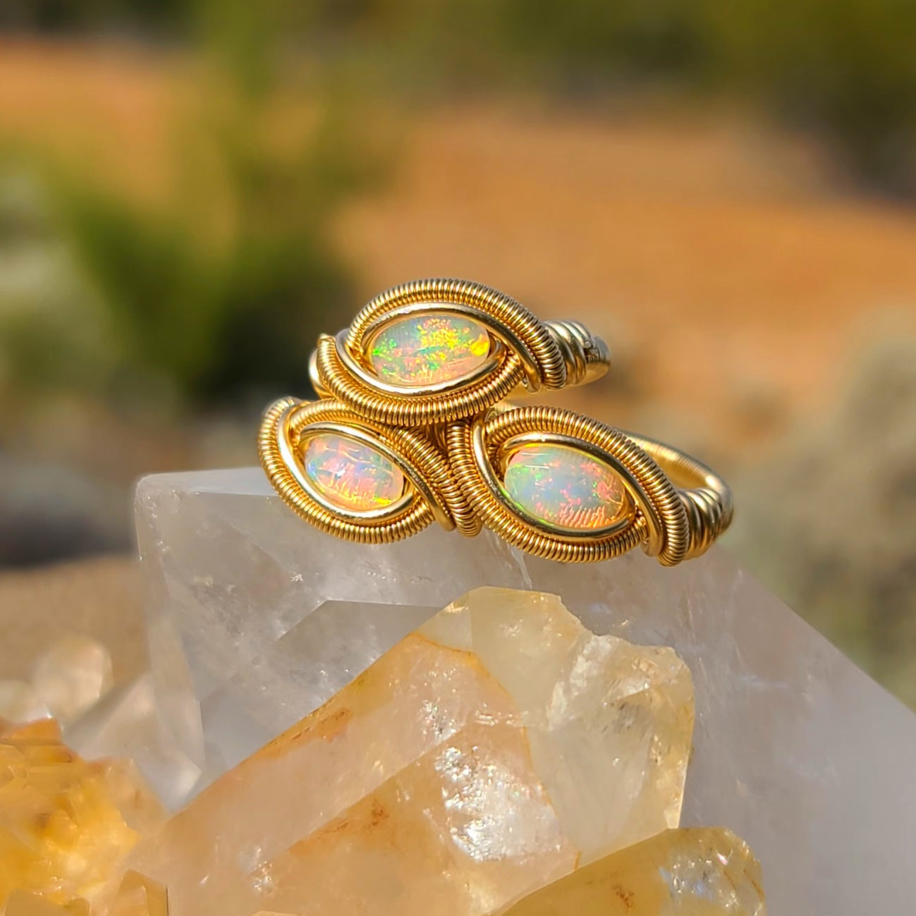 Opal Ring 14kt Gold ~ You Choose Size