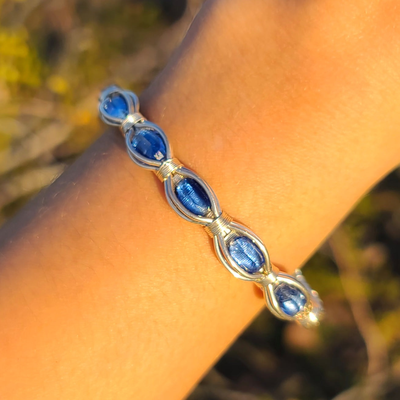 Blue Kyanite Bangle Bracelet