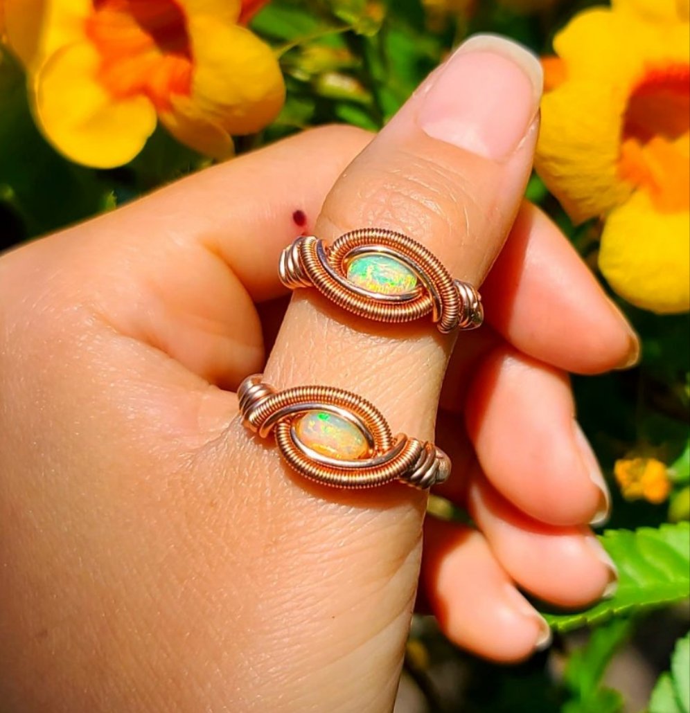 Opal Ring 14kt Rose Gold ~ You Choose Size