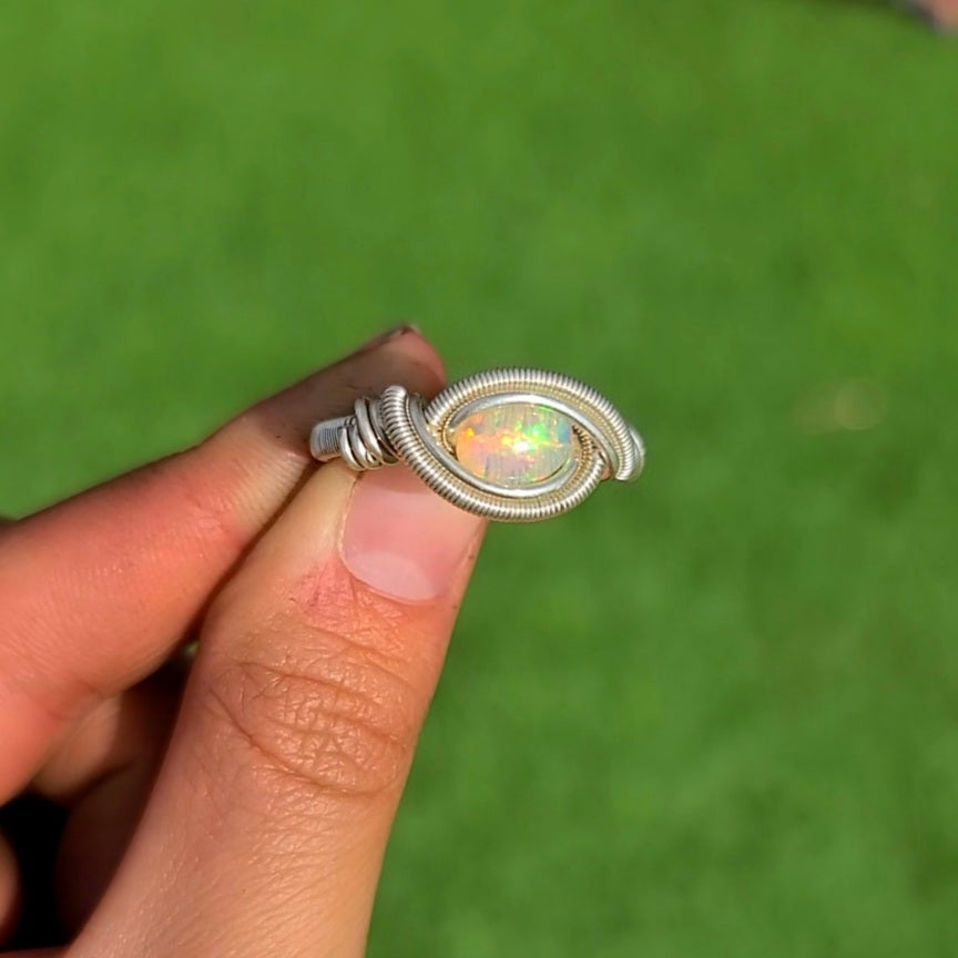 Opal Sterling Silver Ring - Made to Order!