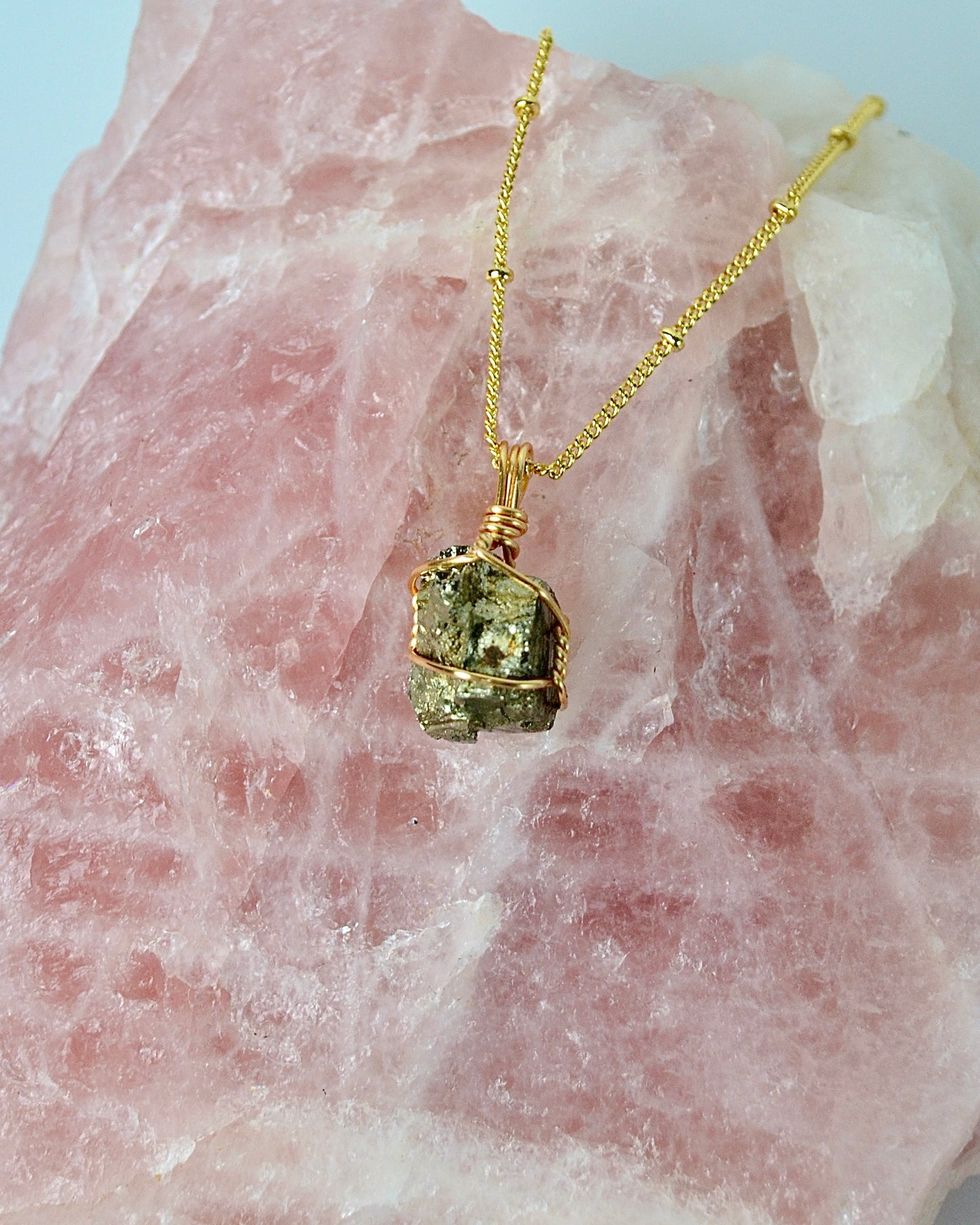 Pyrite Crystal Necklace Mini