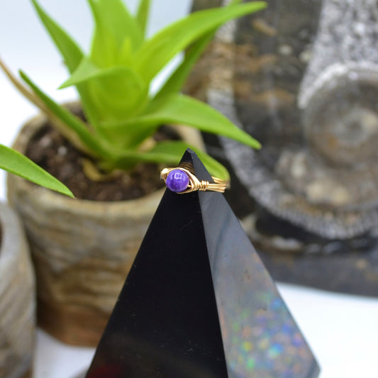 Charoite Crystal Ring